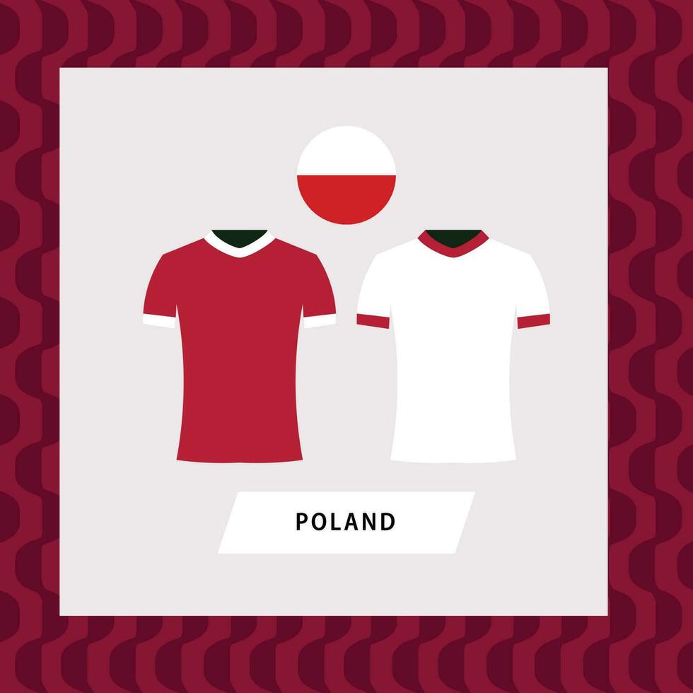 Polen Amerikaans voetbal nationaal team uniform vlak illustratie. Europese Amerikaans voetbal team.polen Amerikaans voetbal nationaal team uniform vlak illustratie. Europese Amerikaans voetbal team. vector