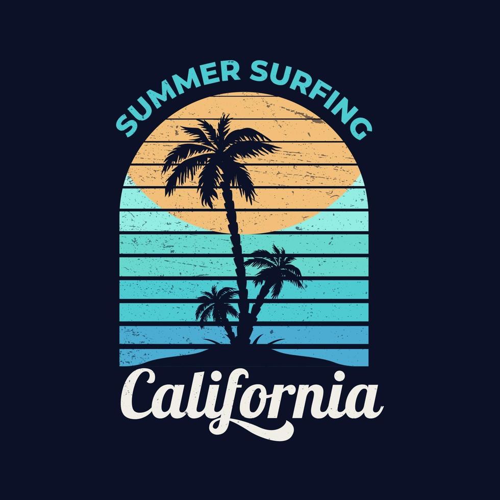 Californië strand met palmboom vector