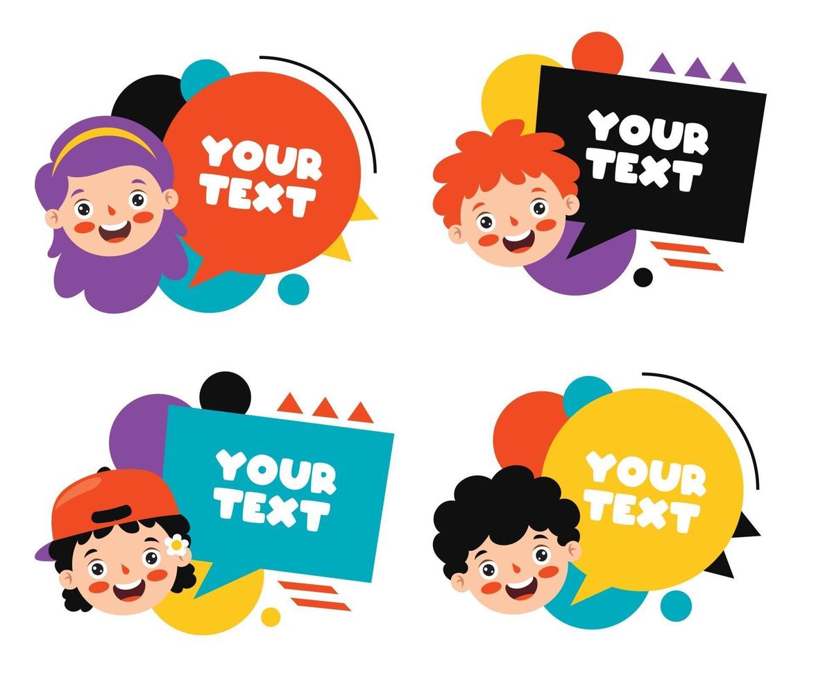 kleurrijke tekstballonnen en labels vector