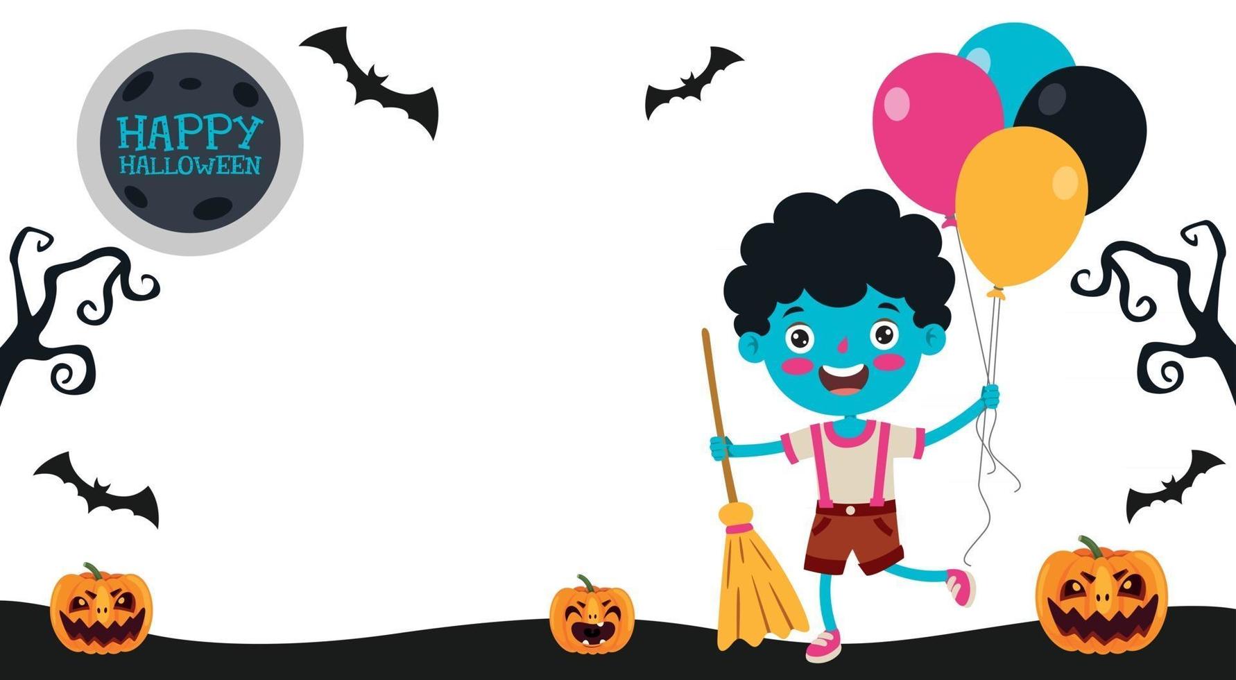 schattige halloween banner vector