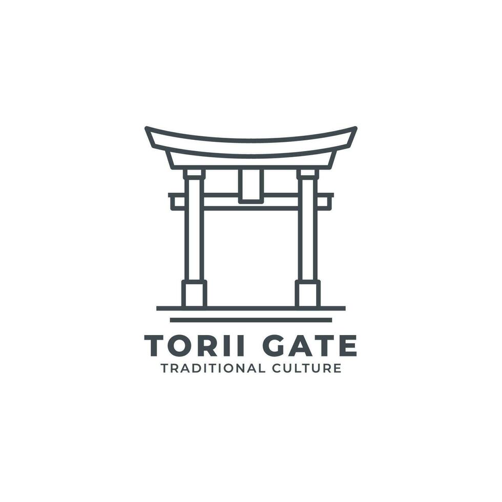 torii poort lijn kunst logo vector