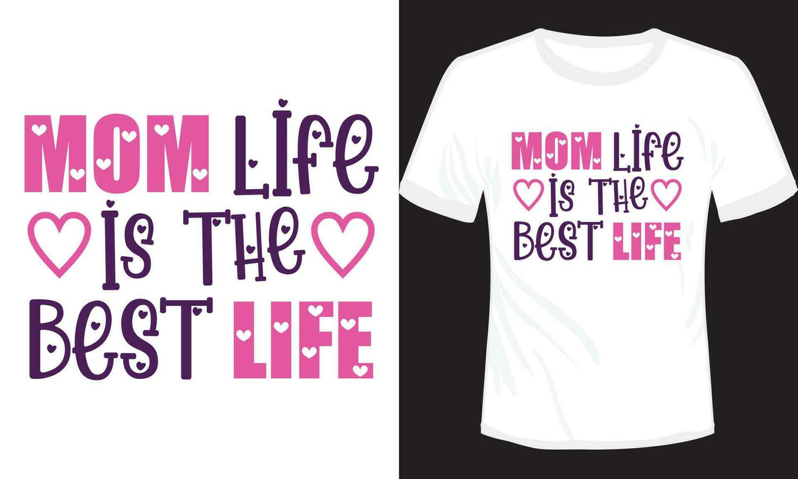 mam leven is de het beste leven typografie t-shirt ontwerp vector