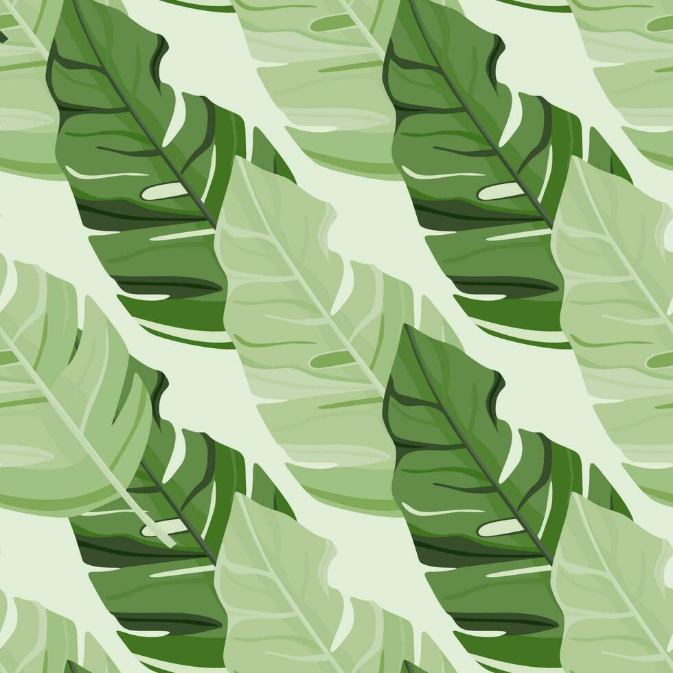 hawaiiaans geïnspireerd patroon. modieus exotisch, palm bomen en weelderig groen behang. abstract backdrop botanisch tuin. vector