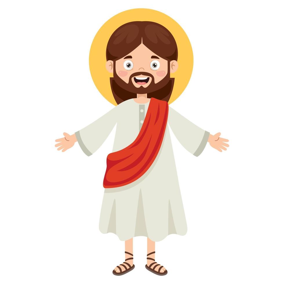 cartoon tekening van jezus christus vector