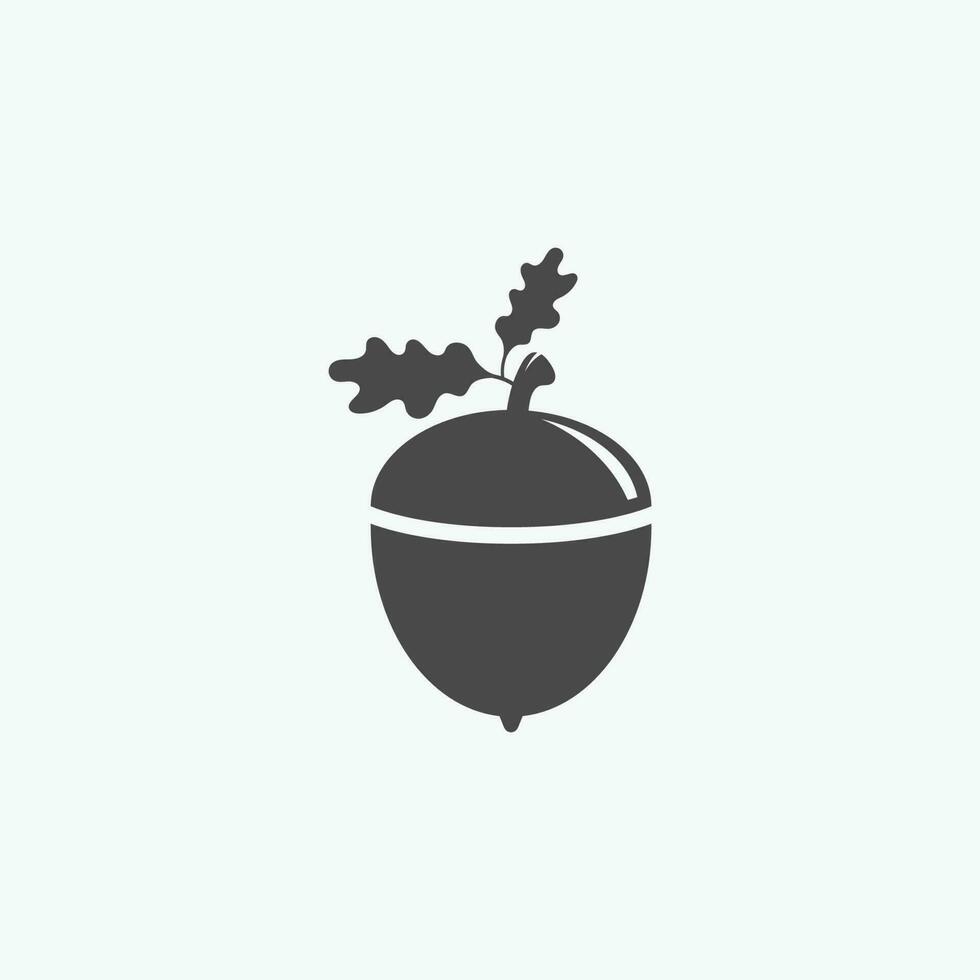 eikel- logo sjabloon met bladeren vector