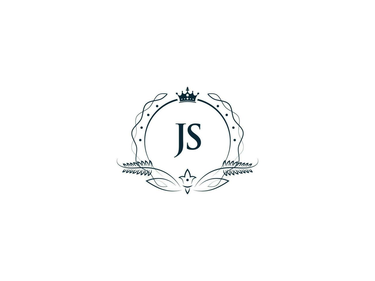 monogram js vrouwelijk bedrijf logo ontwerp, luxe js sj Koninklijk kroon logo icoon vector