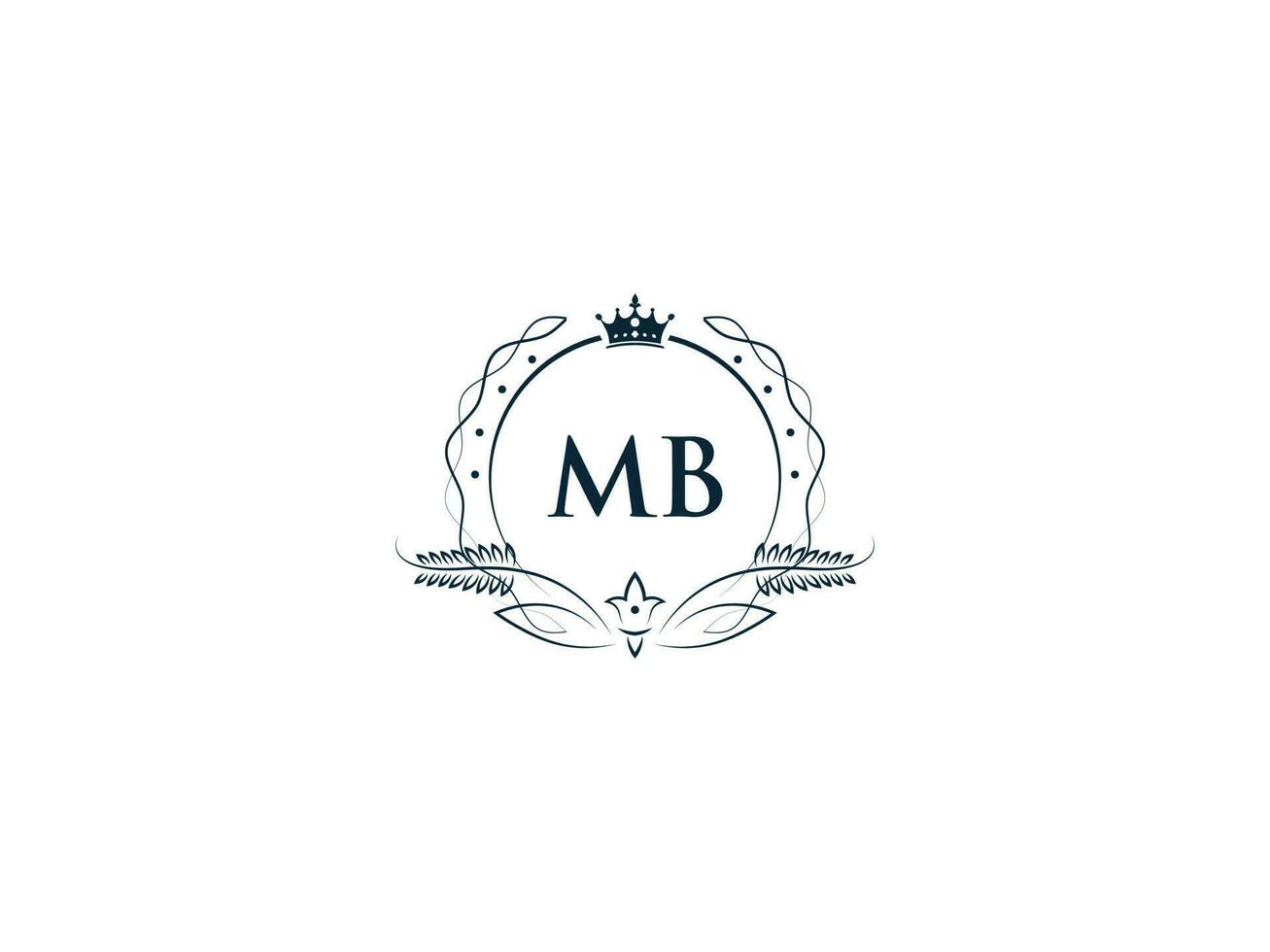 monogram mb luxe kroon logo, creatief vrouwelijk mb bm logo brief icoon vector