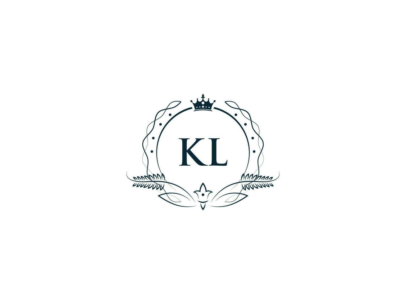 alfabet kroon kl vrouwelijk logo elementen, eerste luxe kl lk brief logo sjabloon vector