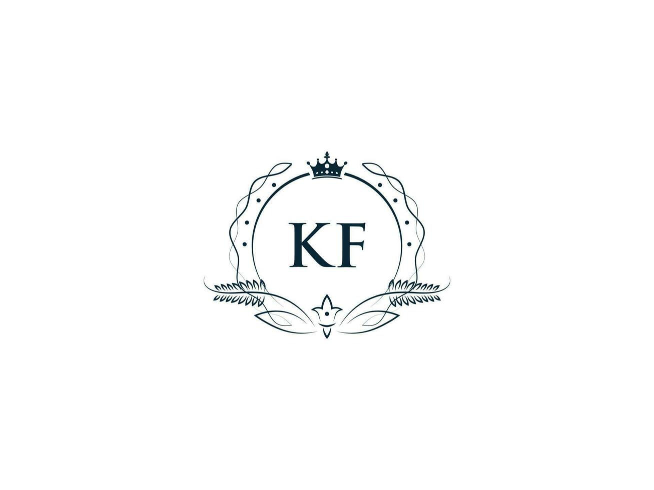 alfabet kroon kf vrouwelijk logo elementen, eerste luxe kf fk brief logo sjabloon vector