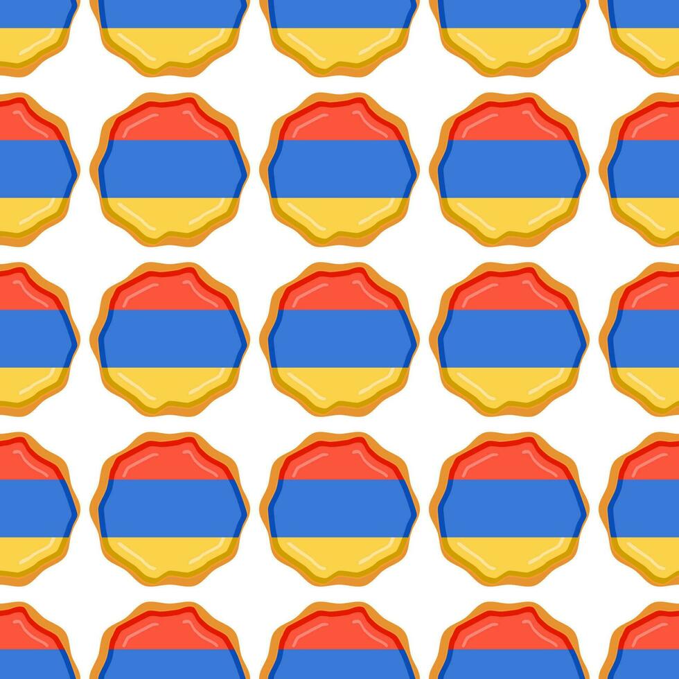 patroon koekje met vlag land Armenië in smakelijk biscuit vector