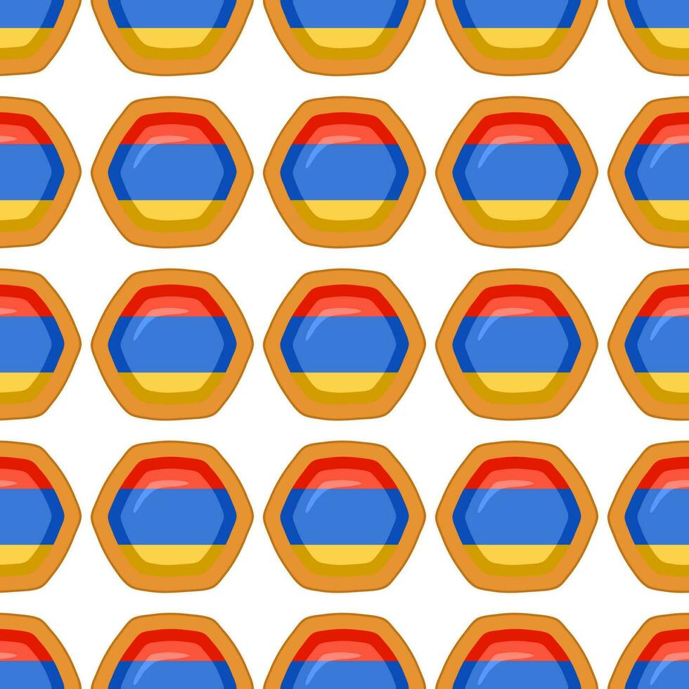 patroon koekje met vlag land Armenië in smakelijk biscuit vector