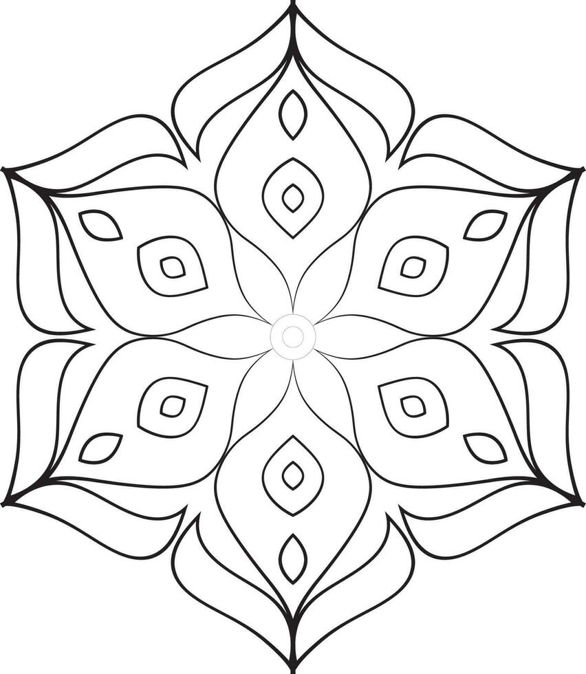 vector tekening voor kleur boek. meetkundig bloemen patroon. contour tekening Aan een wit achtergrond. mandala