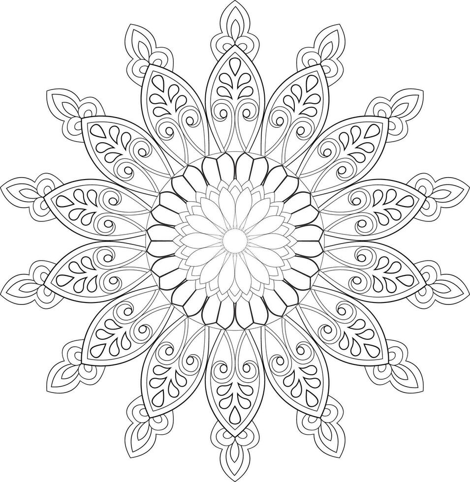 vector tekening voor kleur boek. meetkundig bloemen patroon. contour tekening Aan een wit achtergrond. mandala