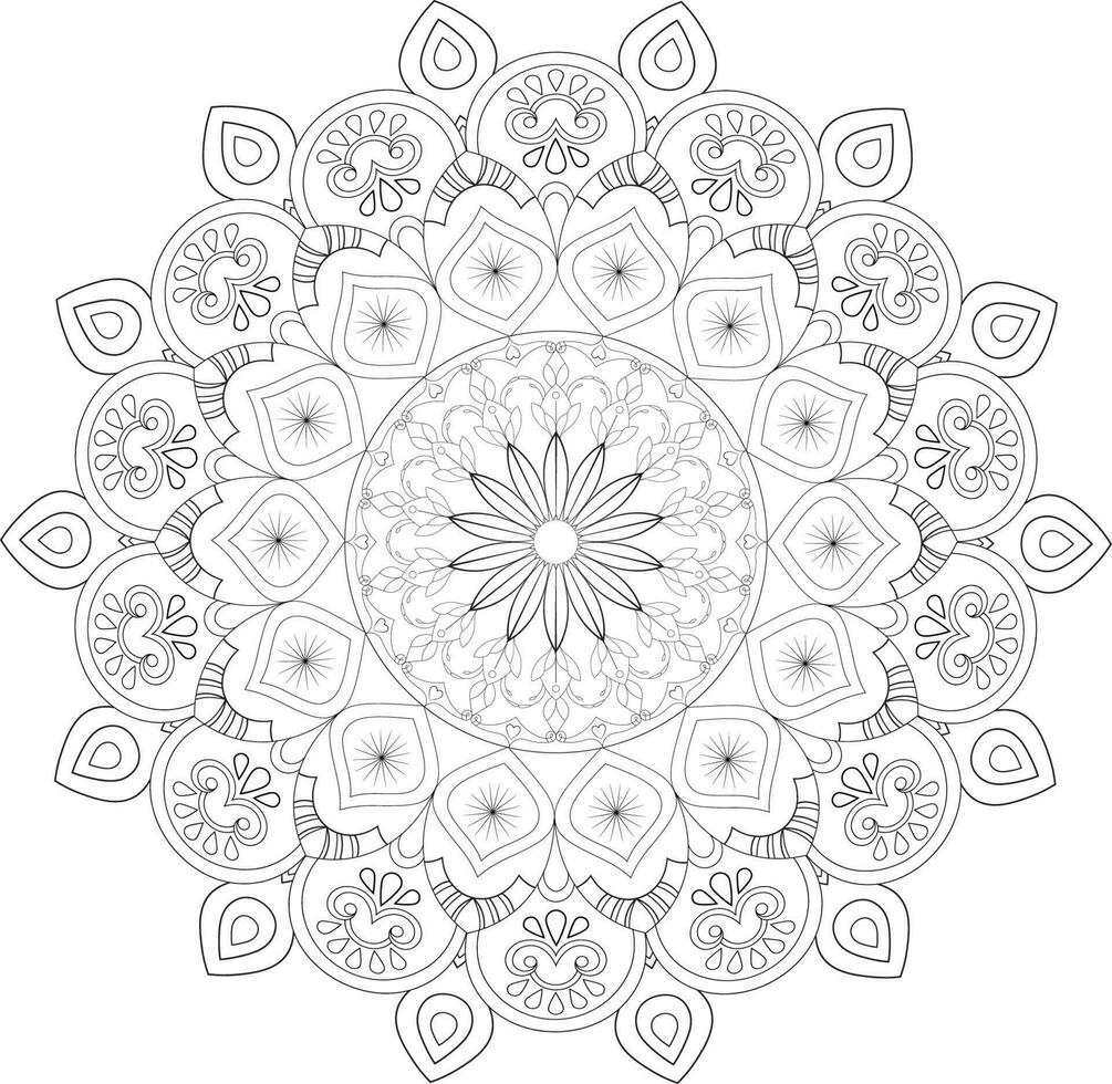 vector tekening voor kleur boek. meetkundig bloemen patroon. contour tekening Aan een wit achtergrond. mandala