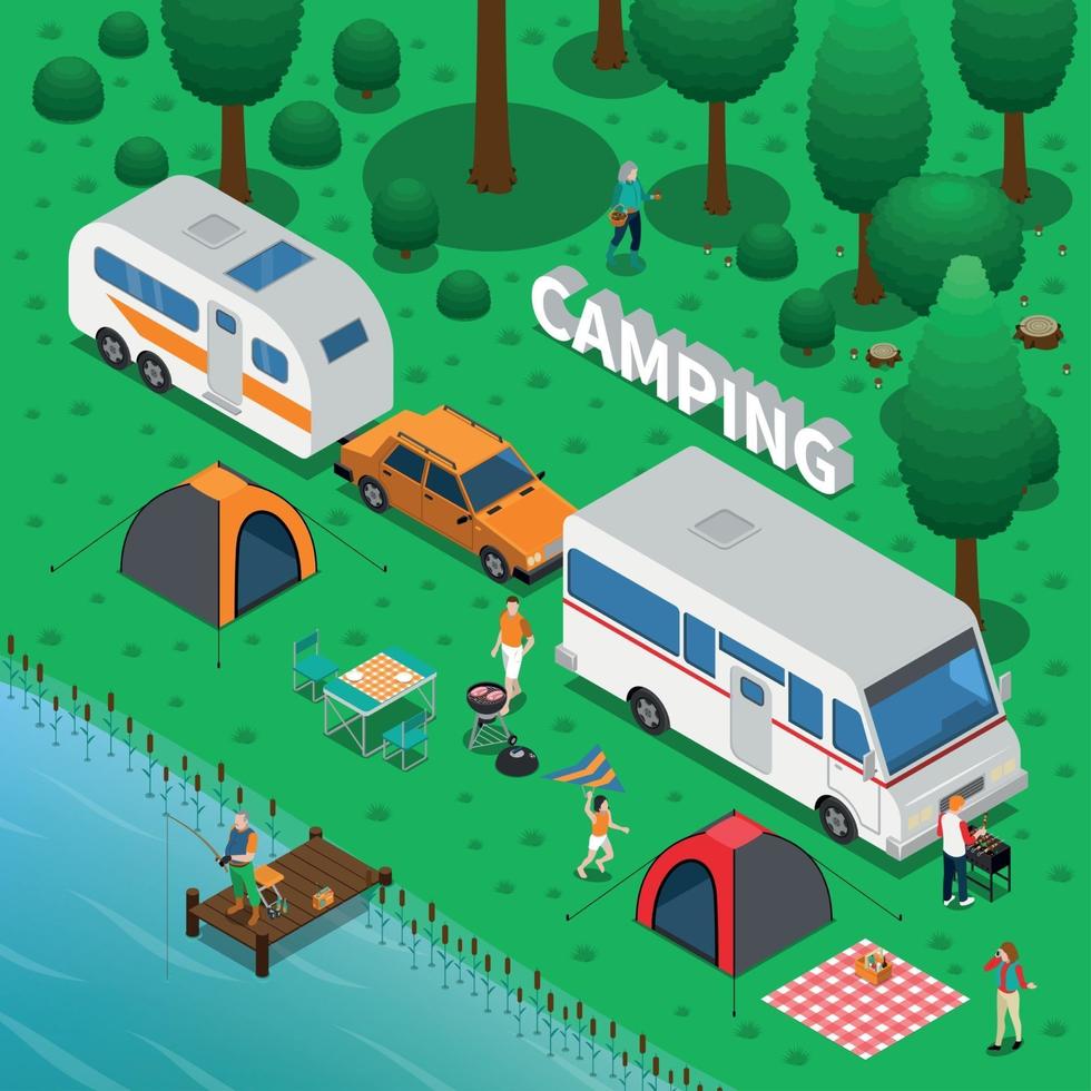 camping concept illustratie vector illustratie