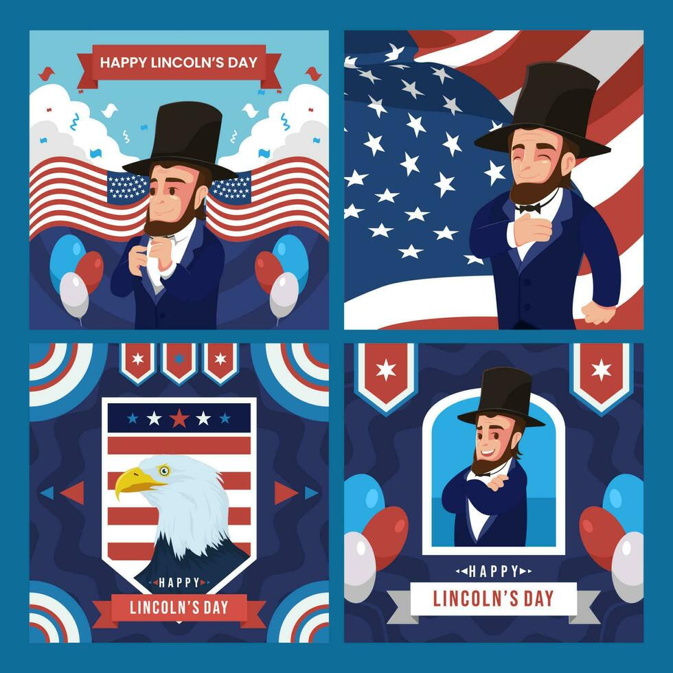 Abraham Lincoln dag poster illustratie ontwerp vector