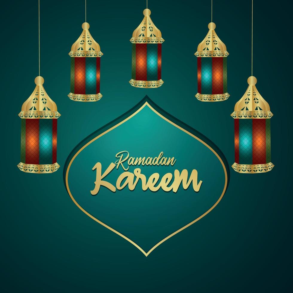 ramadan kareem islamitische achtergrond met Arabische islamitische lantaarn vector