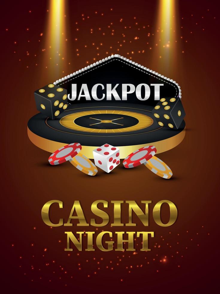 vip luxe casino gokspel met vector roulettewiel en chips op creatieve achtergrond