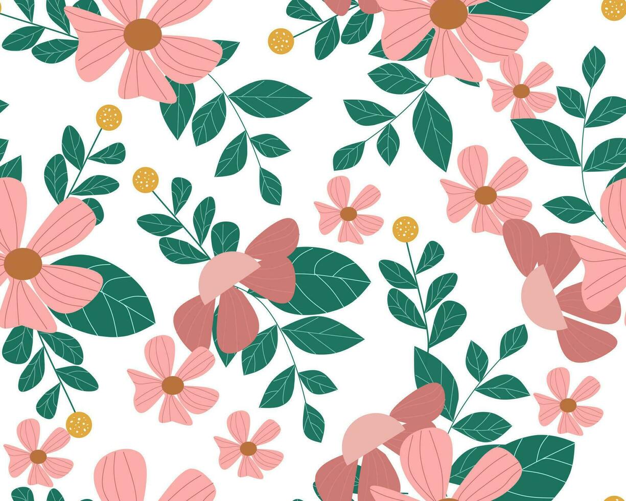 naadloos patroon met roze bloesem bloemen vector