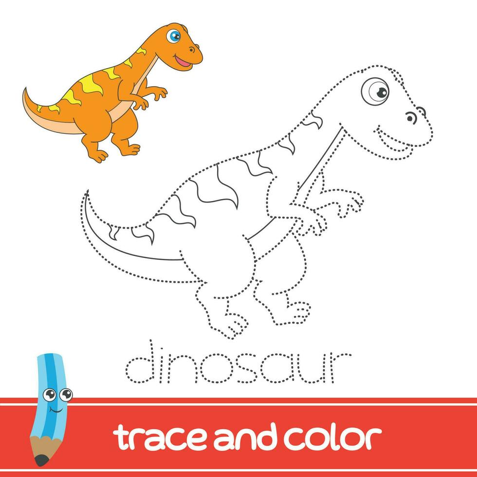 spoor en kleur dinosaurus vector