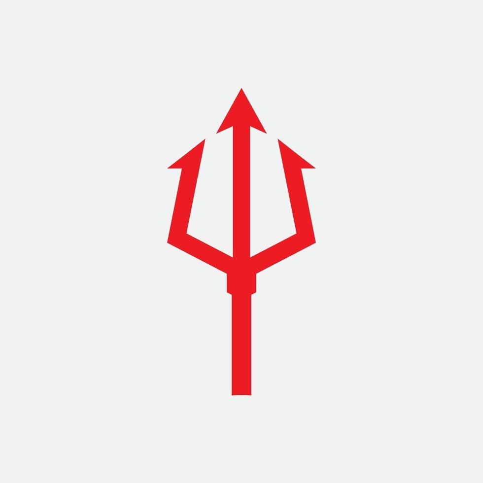 rode drietand logo pictogram ontwerpsjabloon vector