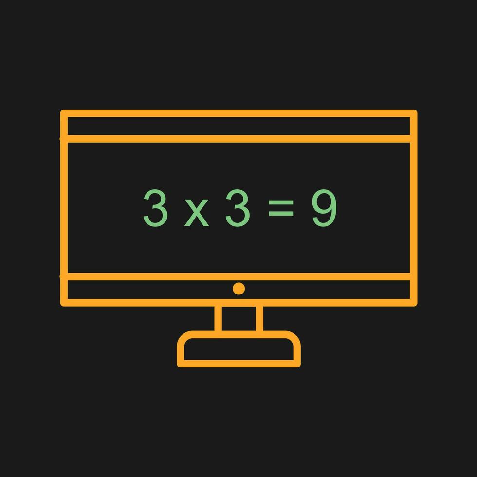 wiskunde in computer vector icoon