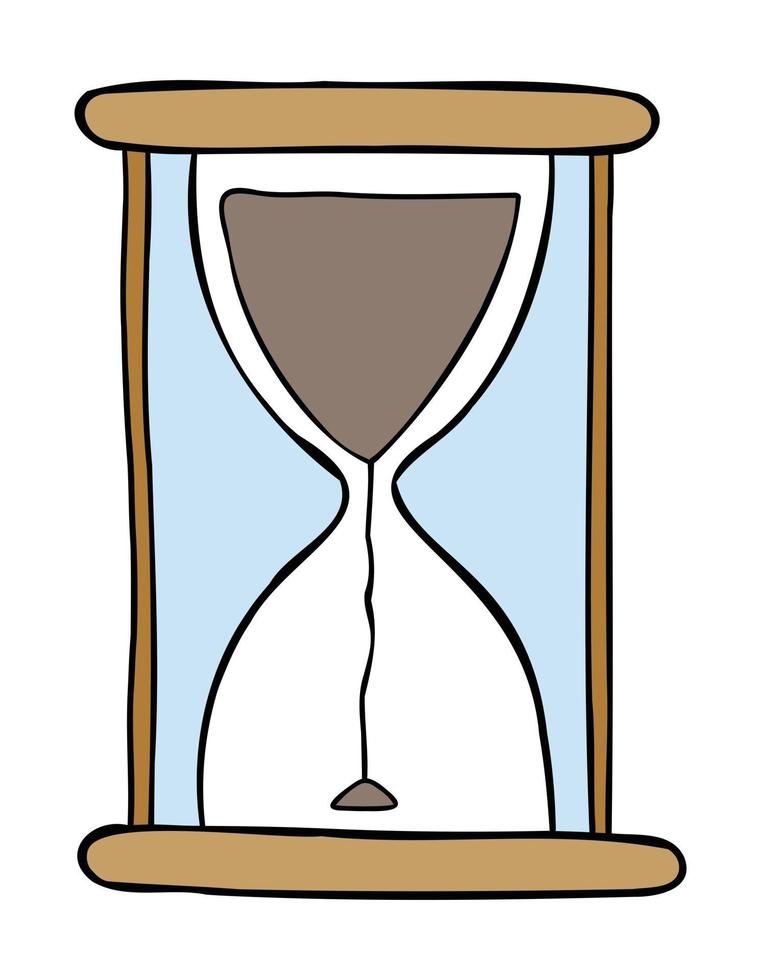 cartoon vectorillustratie van nieuw begonnen zand horloge vector