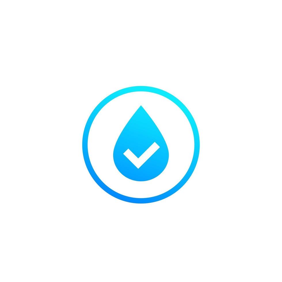 water pictogram met vinkje vector