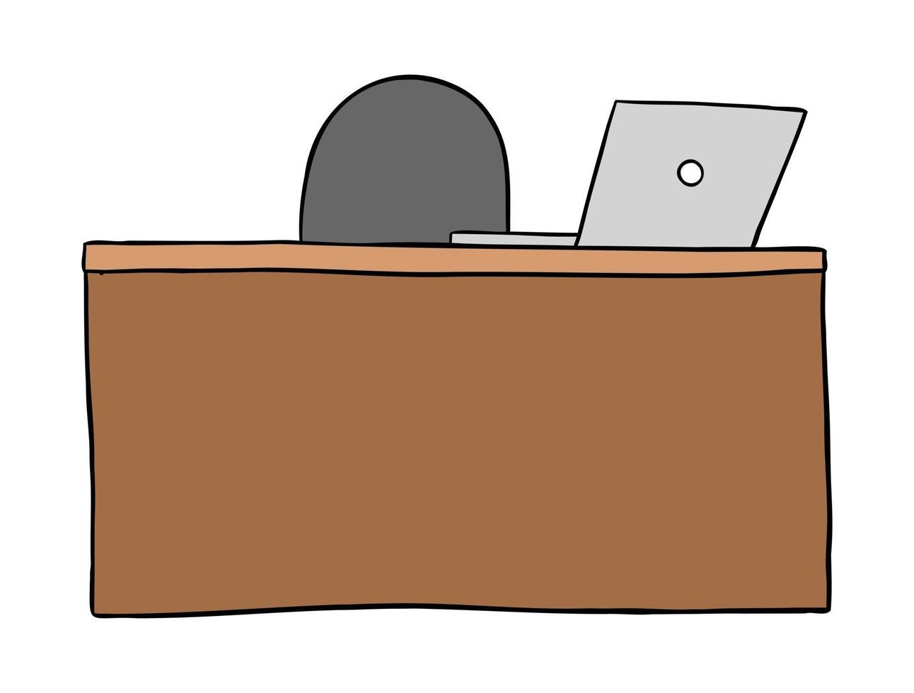 cartoon vectorillustratie van bureau en laptop vector