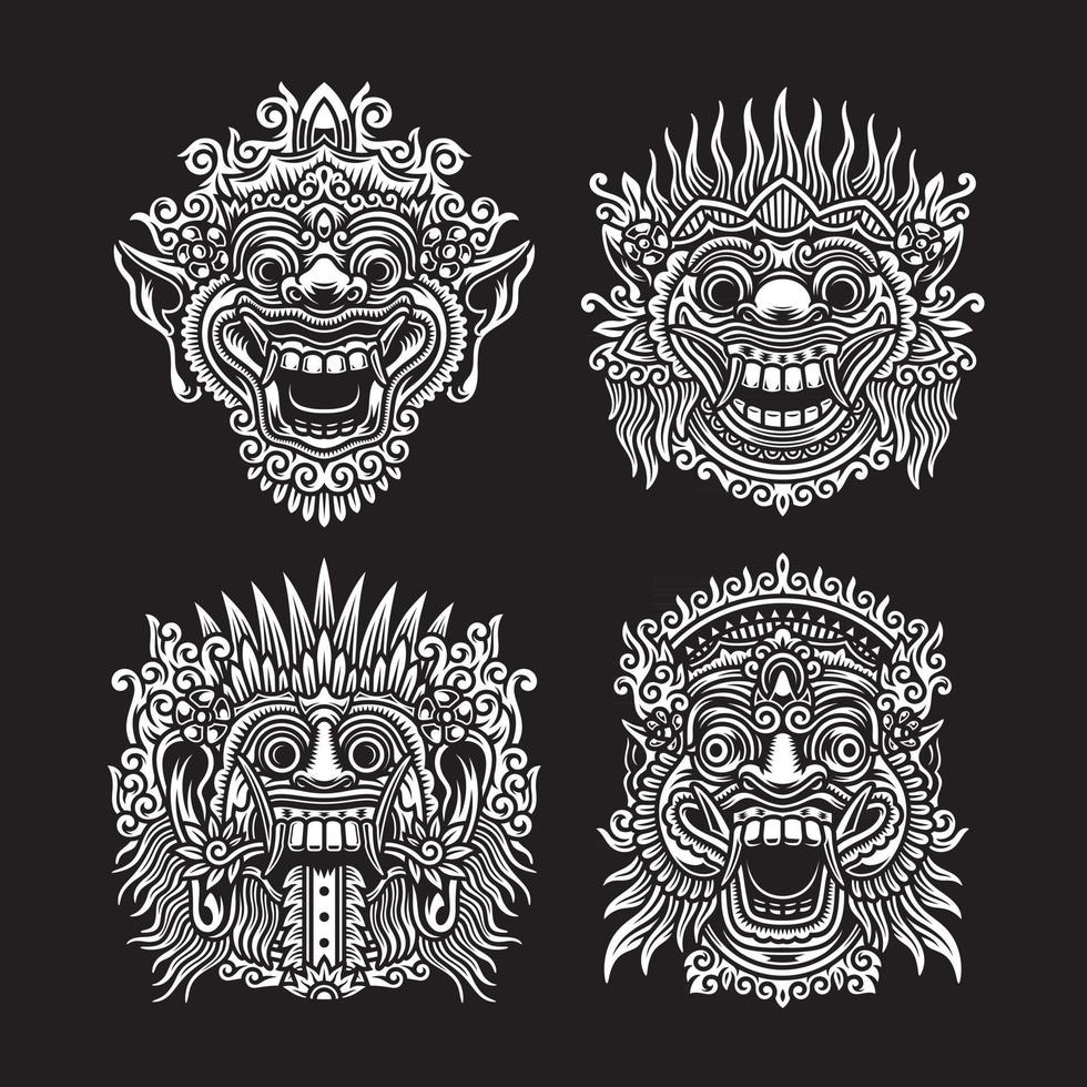 traditionele balinese maskercollectie vector