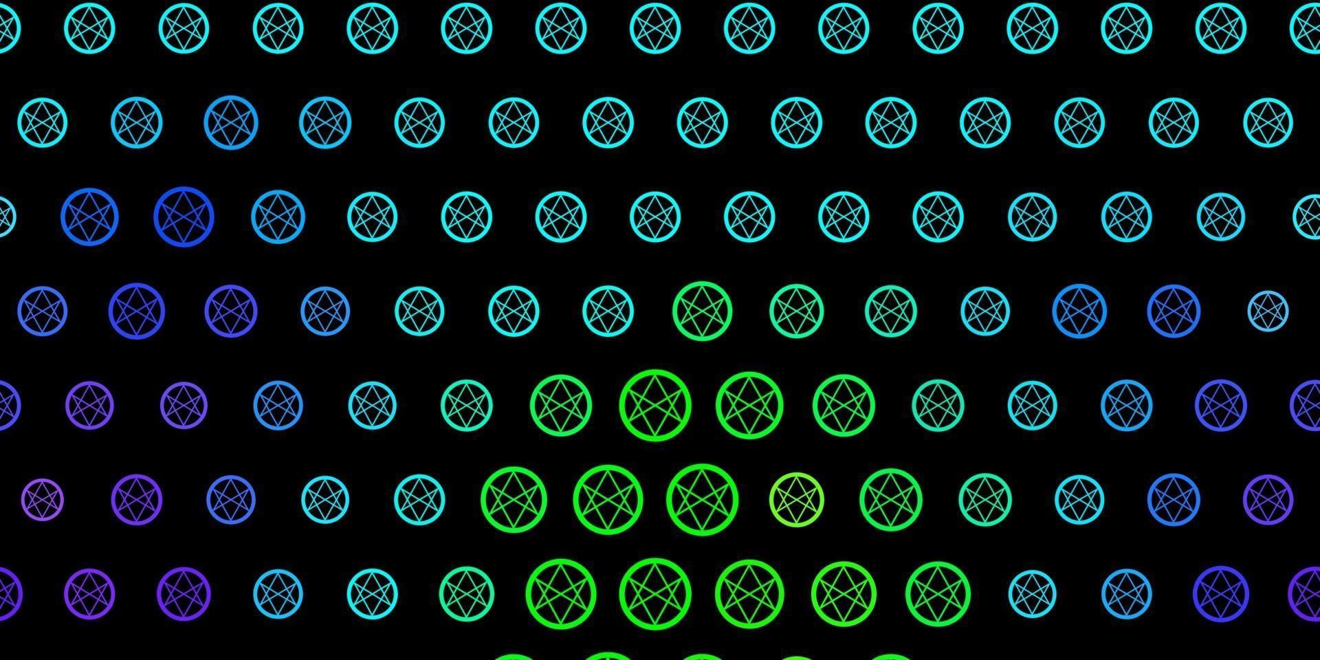 donkere veelkleurige vectorachtergrond met occulte symbolen. vector