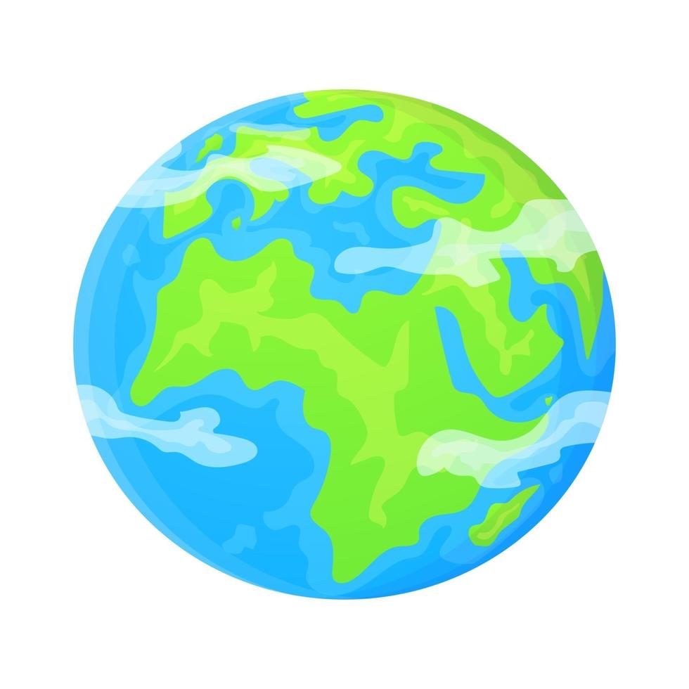 platte aarde planeet clipart cute cartoon object kan worden gebruikt als wereldwijde symbool ecologie concept voorraad vectorillustratie geïsoleerd op een witte achtergrond vector