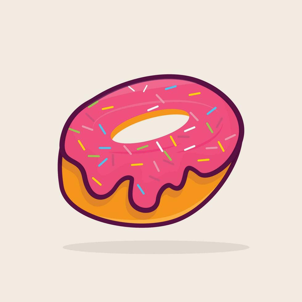 donut icoon illustratie, geïsoleerd vector, tekenfilm stijl voedsel concept, ontwerp geschikt voor web landen bladzijde, banier, sticker, achtergrond, poster vector