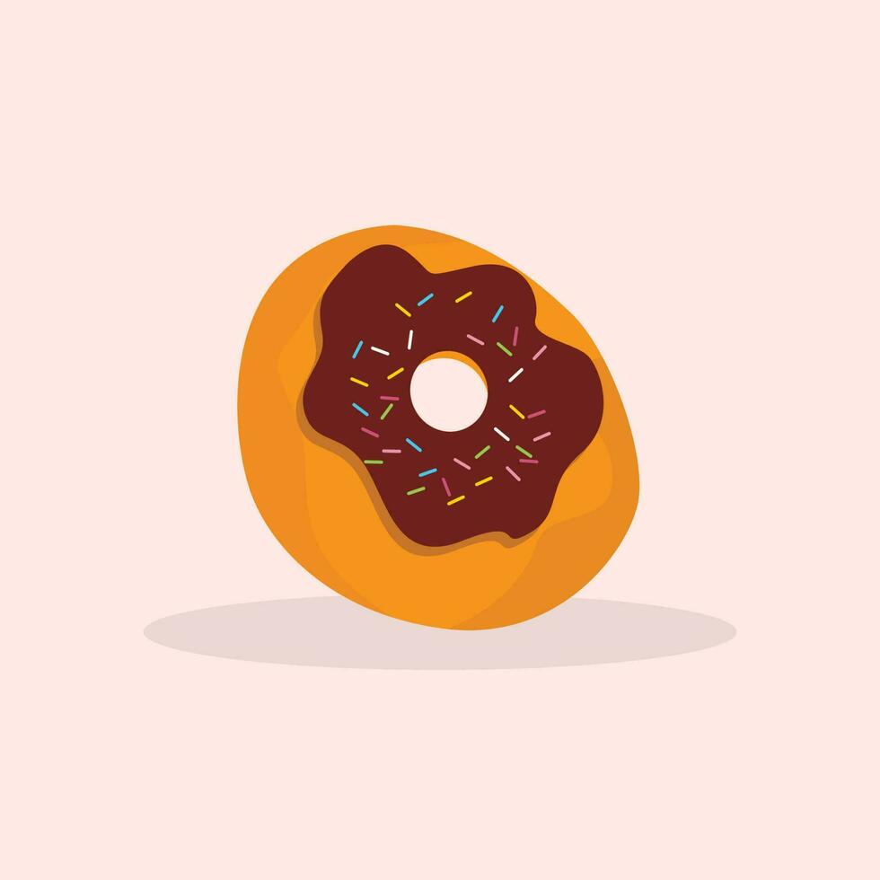 donut icoon illustratie, geïsoleerd vector, tekenfilm stijl voedsel concept, ontwerp geschikt voor web landen bladzijde, banier, sticker, achtergrond, poster vector