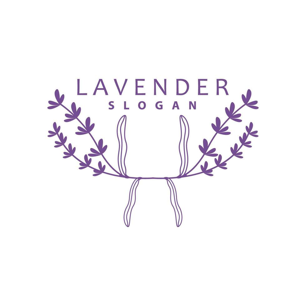 lavendel logo, gemakkelijk elegant Purper bloem fabriek vector, groet kaart ontwerp, banier, bloem ornament, lavendel hand- getrokken bruiloft, icoon symbool illustratie vector