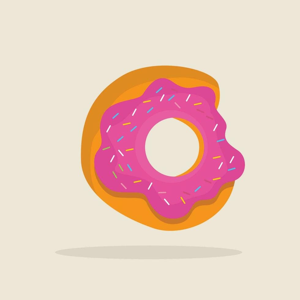 donut icoon illustratie, geïsoleerd vector, tekenfilm stijl voedsel concept, ontwerp geschikt voor web landen bladzijde, banier, sticker, achtergrond, poster vector