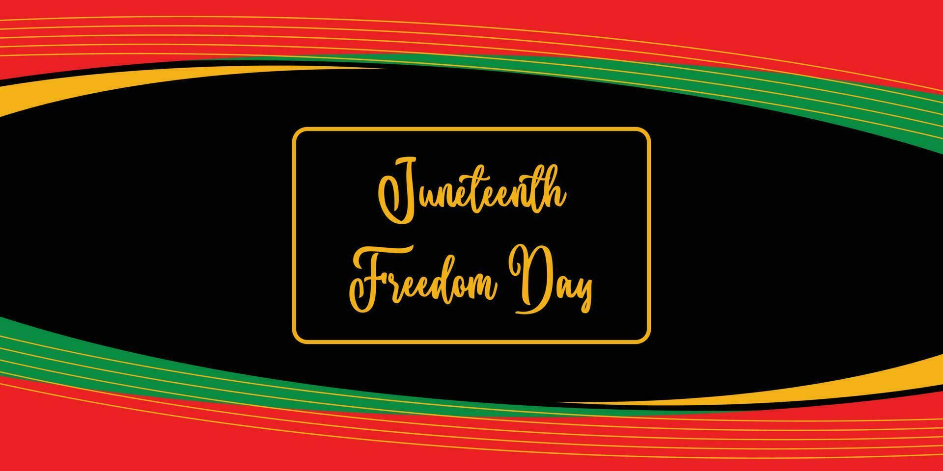 juneteenth thema zwart, rood, geel, groen kleur achtergrond, vrijheid dag, jaar- vakantie. vector ontwerp voor banier, groet kaart, poster, sociaal media.