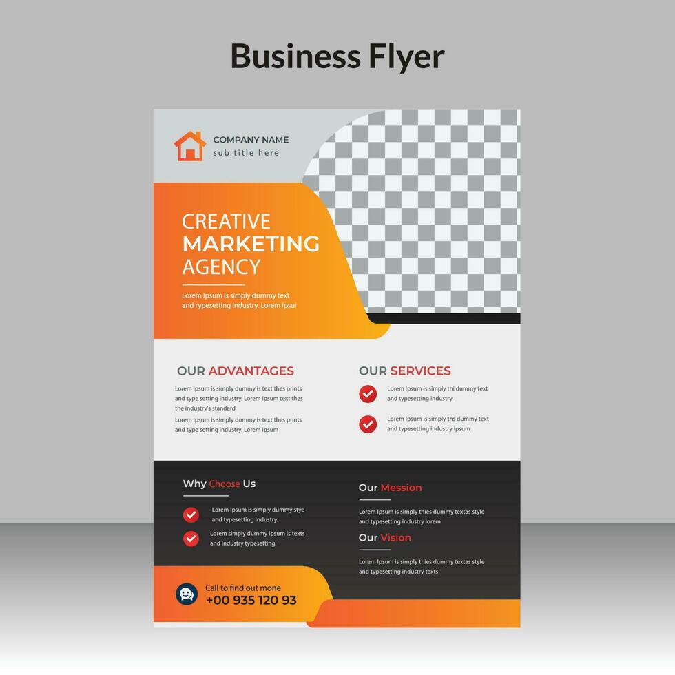 zakelijke flyer ontwerp en digitaal marketingbureau brochure voorbladsjabloon vector