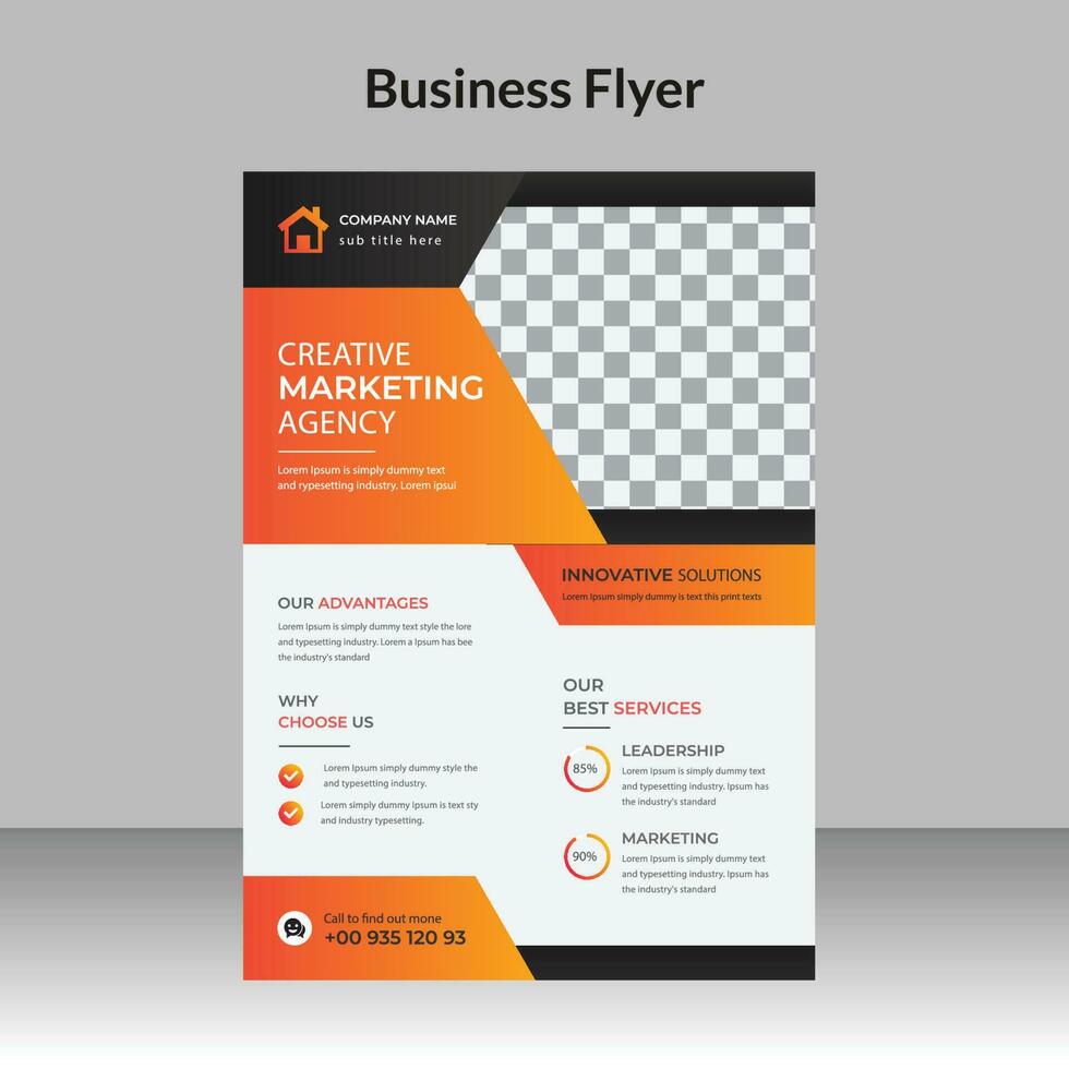 zakelijke flyer ontwerp en digitaal marketingbureau brochure voorbladsjabloon vector