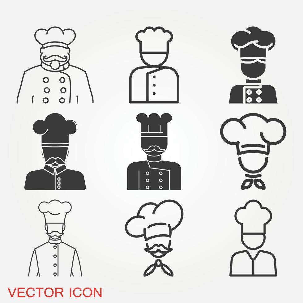 chef-kok pictogrammen instellen vector