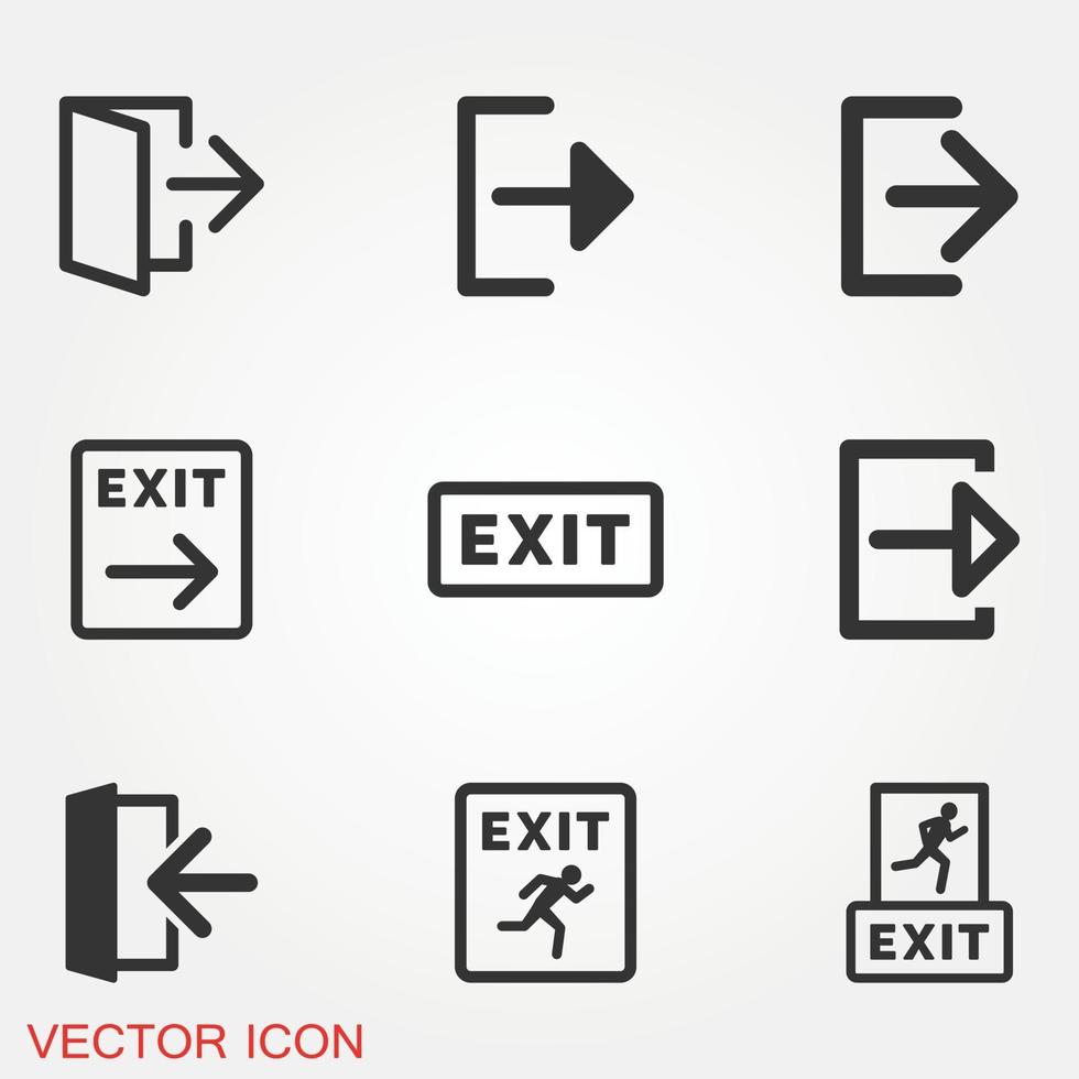 exit pictogrammen instellen vector