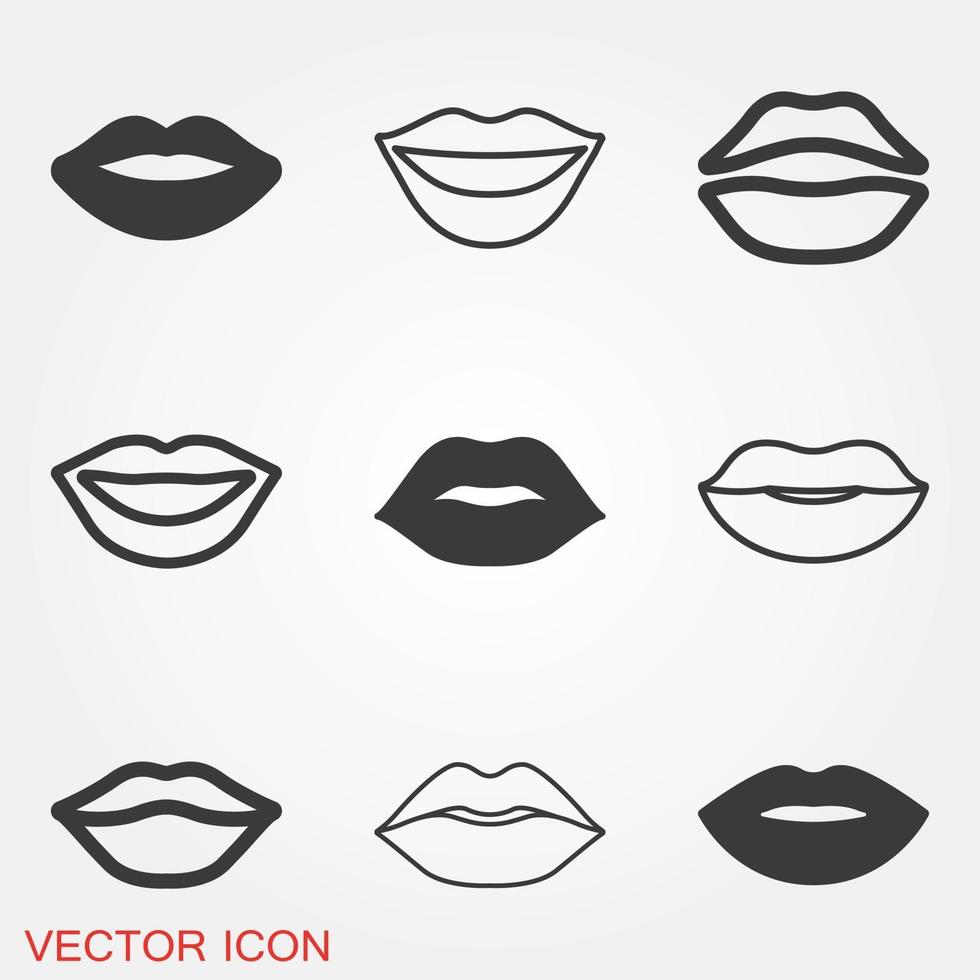 lippen pictogrammen instellen vector