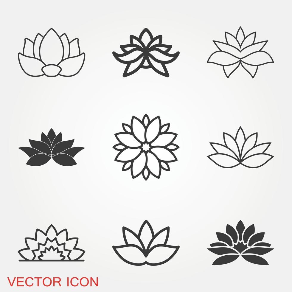 lotus pictogrammen instellen vector