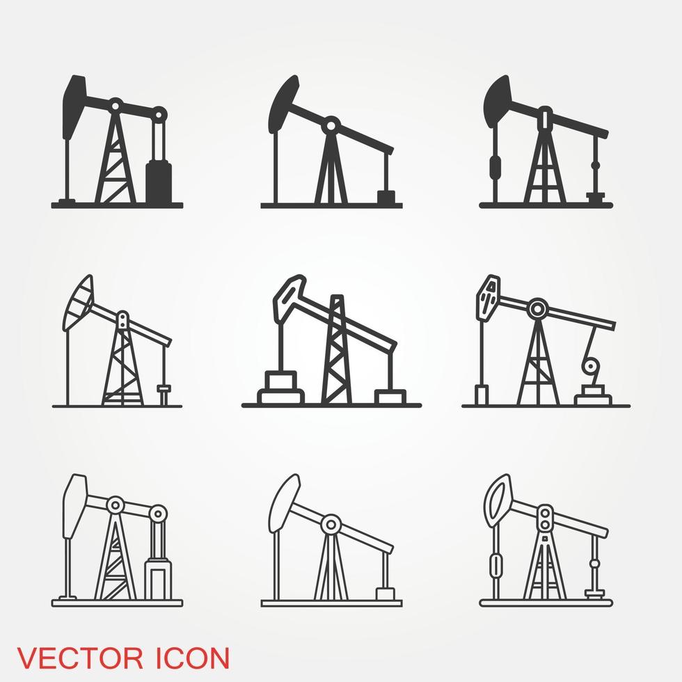 oliepomp pictogrammen instellen vector