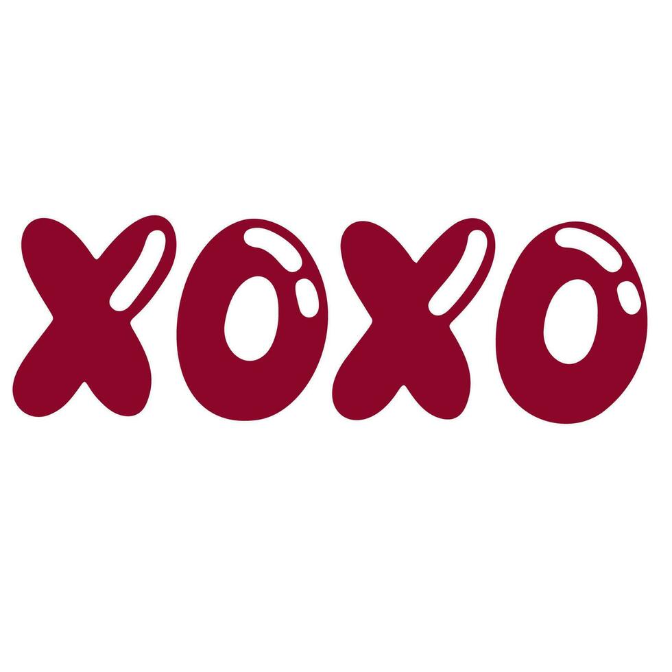 brieven xoxo, liefde, vrede, kus vector