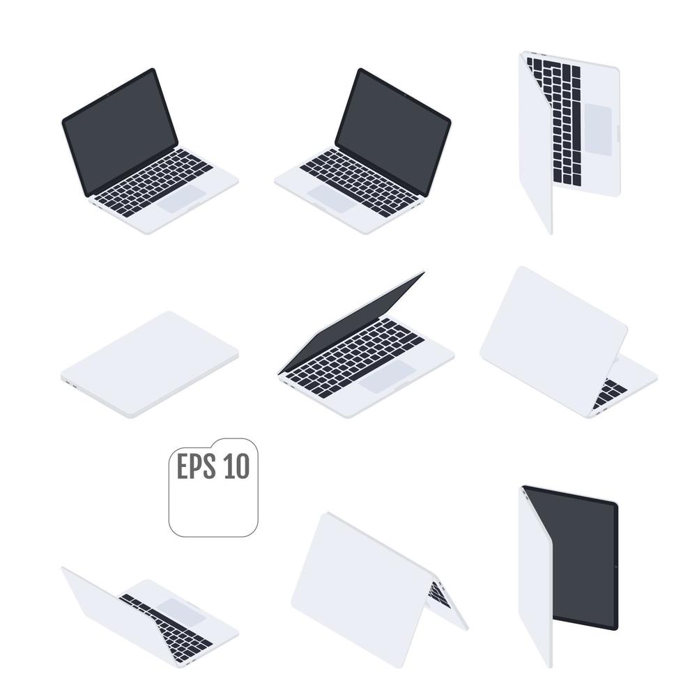 platte isometrische laptops of notebooks vector
