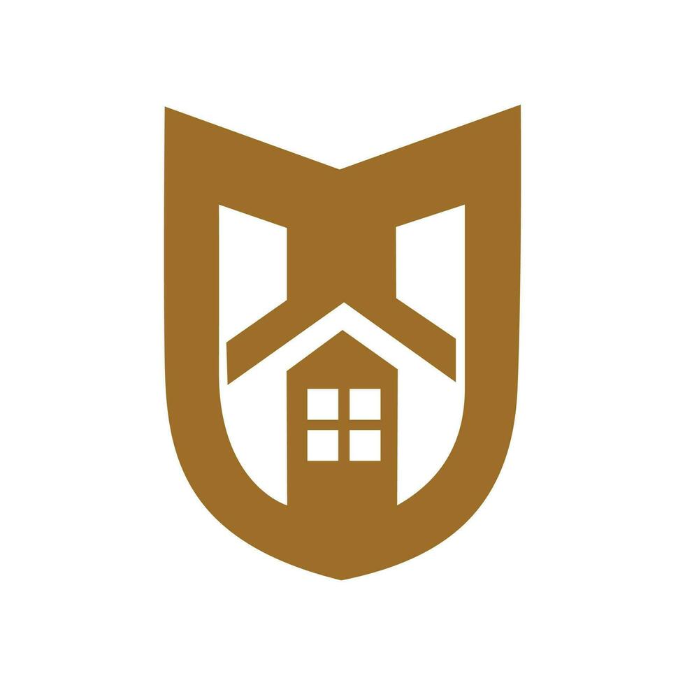 huis schild beschermen bedrijf logo vector