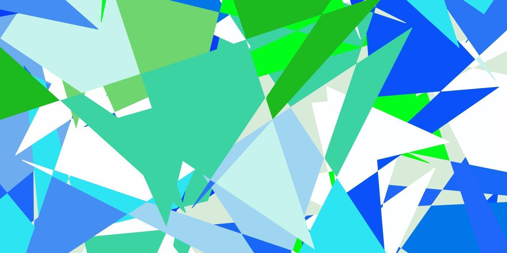 lichtblauwe, groene vectorachtergrond met veelhoekige vormen. vector