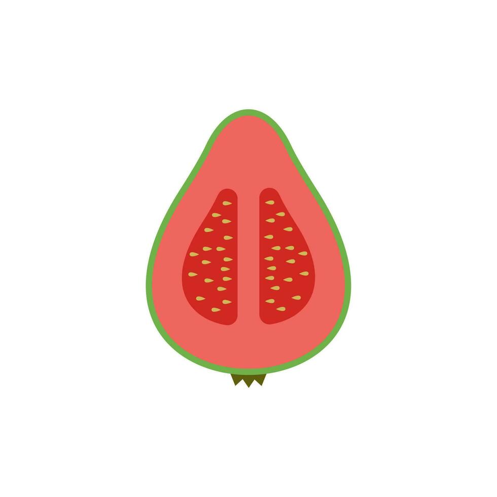 gesneden guava vlak ontwerp vector illustratie. vector illustratie van tropisch fruit in vlak stijl.