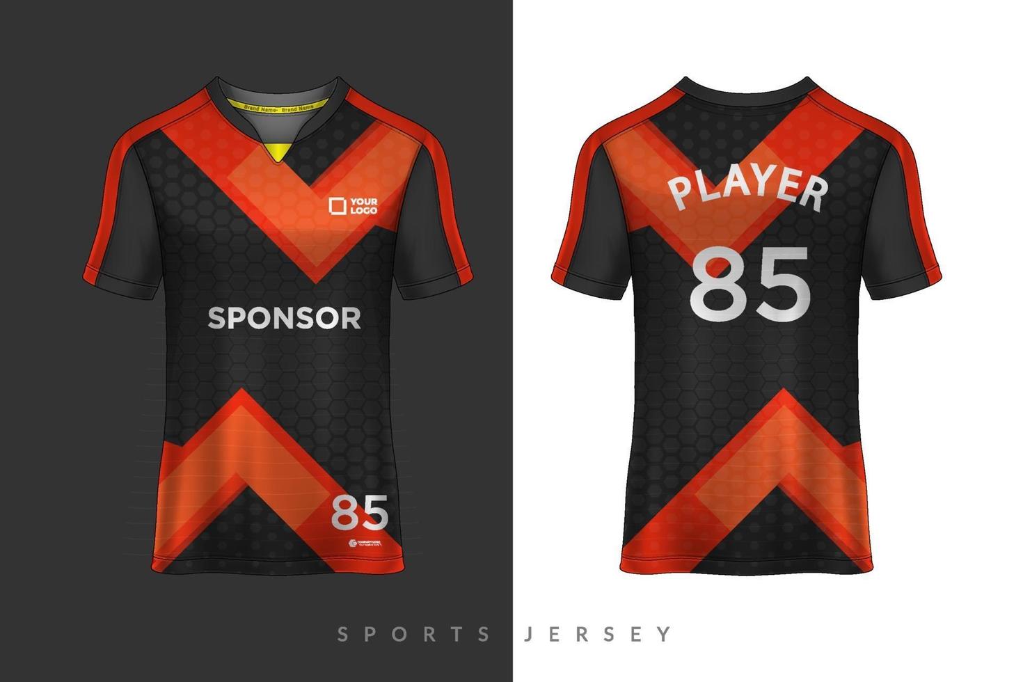 voetbal trui en t-shirt sport mockup sjabloon grafisch ontwerp voor voetbal kit vector